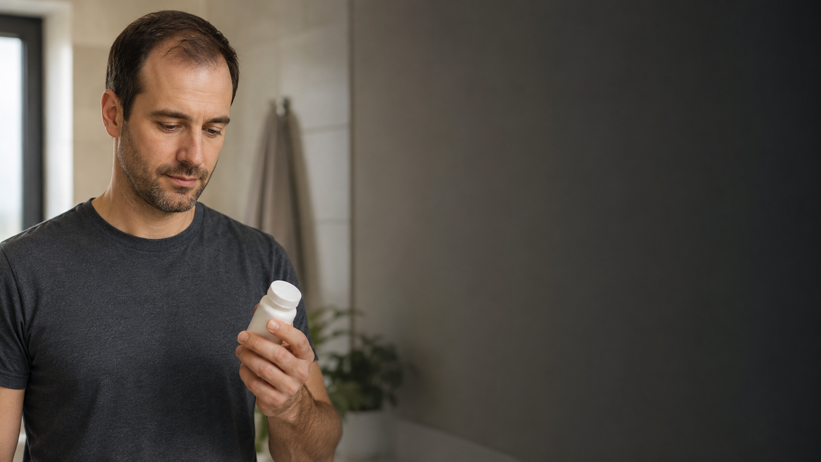 A man considering hair loss medication