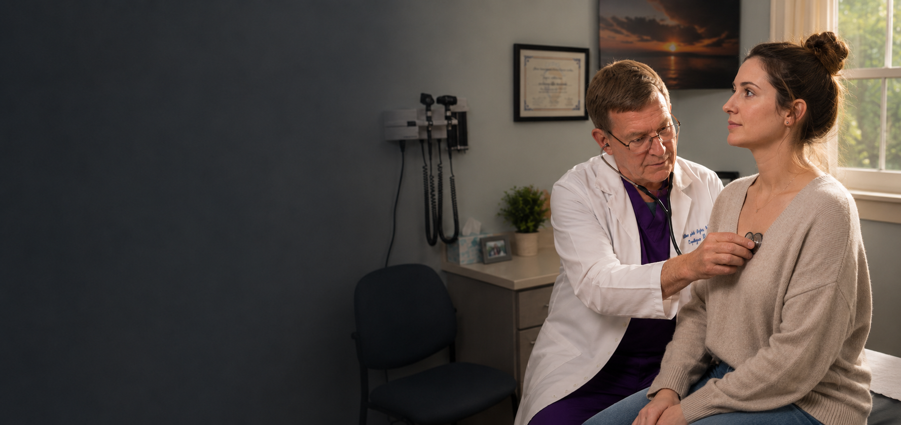 Provider examining a patient during a checkup